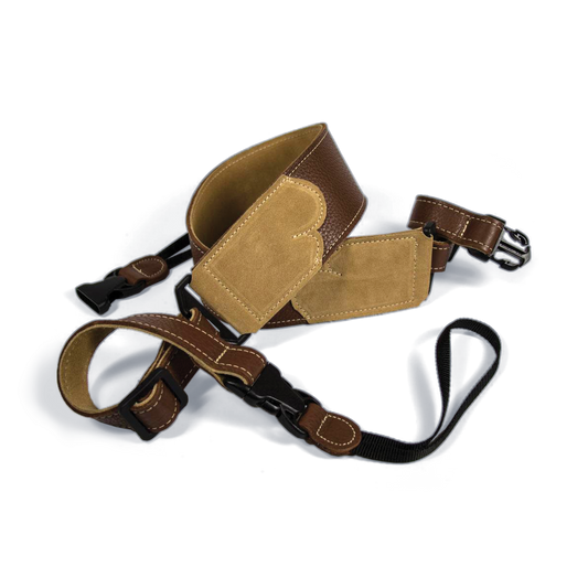 Franklin 2.5" Banjo Caramel Glove Leather with Suede End Strap