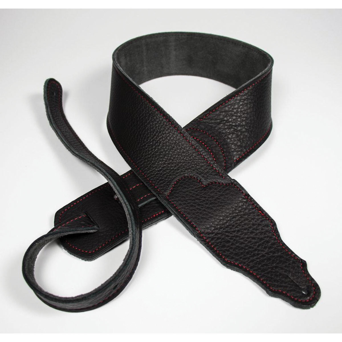 Franklin Original  2.5" Black Glove Leather with Red Stitching
