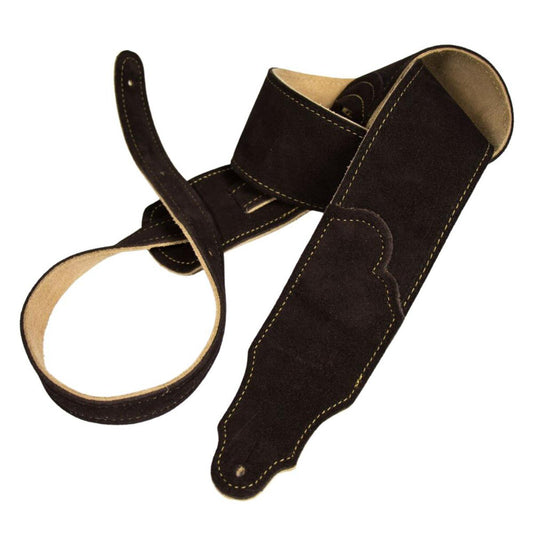 Franklin 2.5inch Chocolate Suede/ Gold Stitching Strap #FSS-CH-G