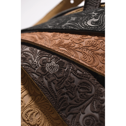 Franklin Embossed 2.5" Black Suede with Pebbled Black Glove Leather End