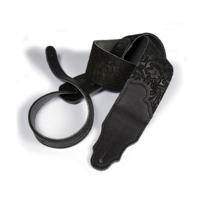 Franklin Embossed 2.5" Black Suede with Pebbled Black Glove Leather End