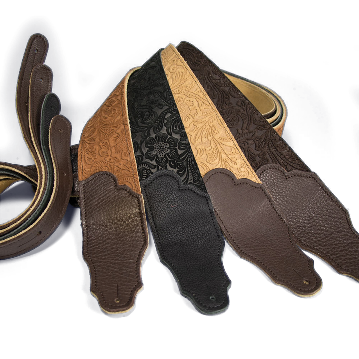 Franklin Embossed 2.5" Black Suede with Pebbled Black Glove Leather End