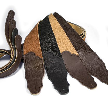 Franklin Embossed 2.5" Caramel Suede with Pebbled Chocolate Glove Leather End