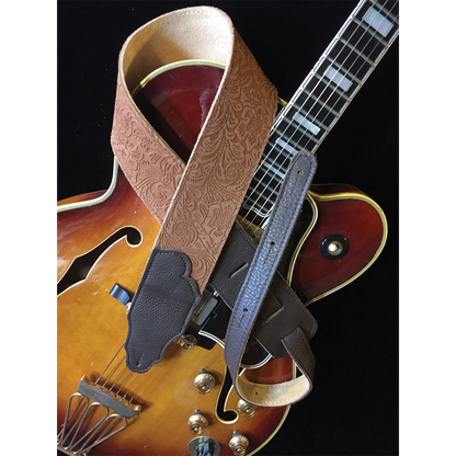 Franklin Embossed 2.5" Caramel Suede with Pebbled Chocolate Glove Leather End