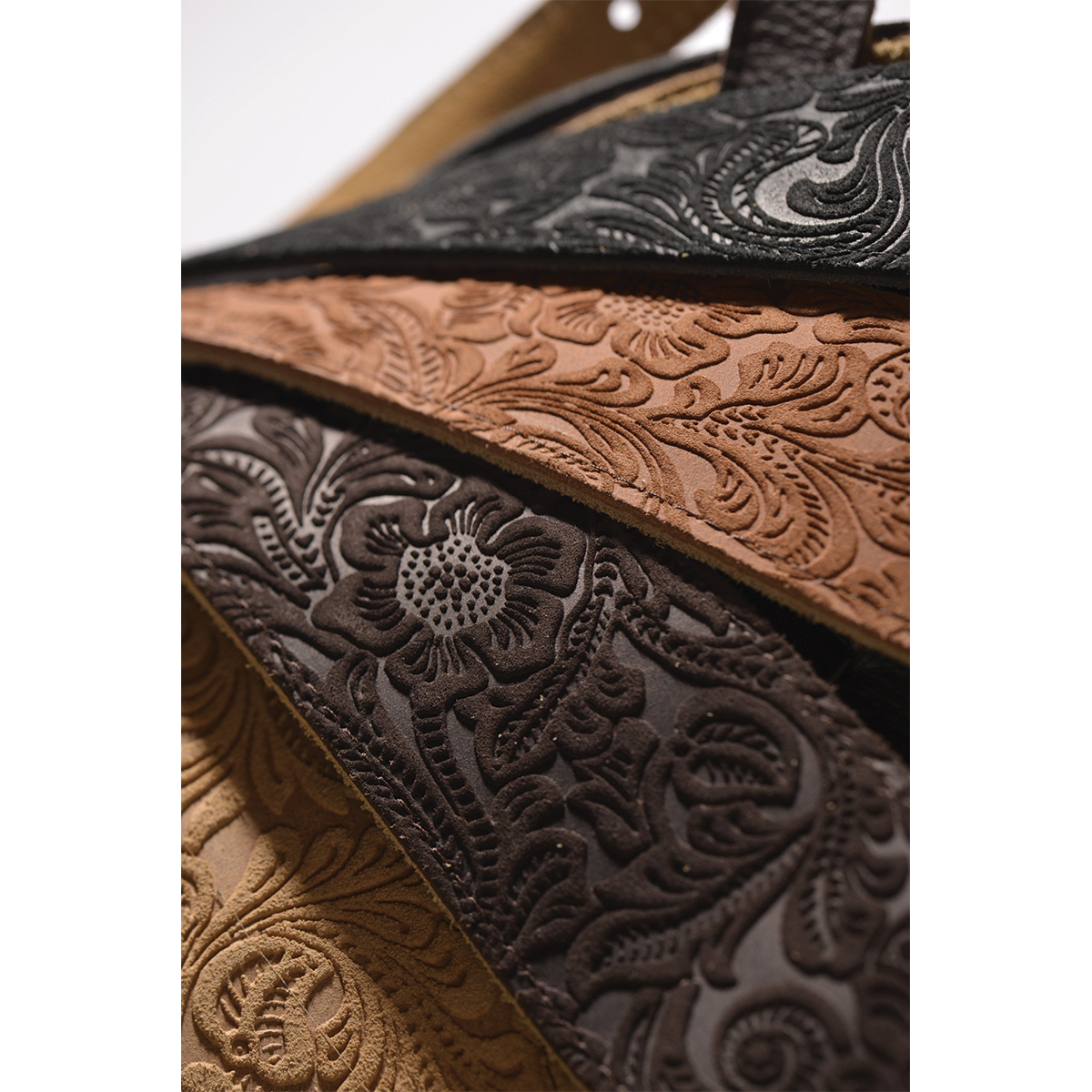 Franklin Embossed 2.5" Chocolate Suede with Pebbled Chocolate Glove Leather End