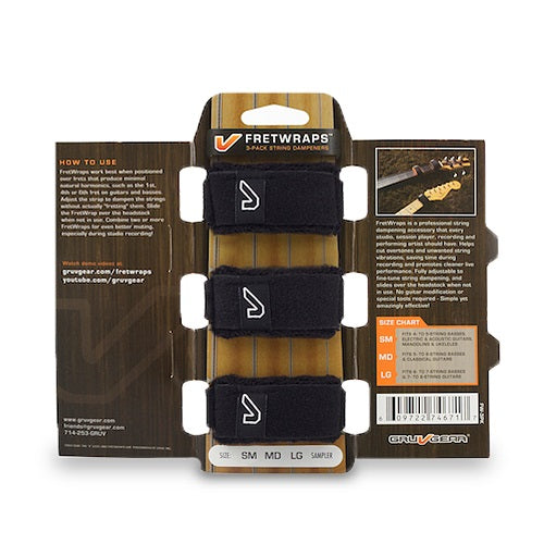 FRETWRAPS - 3-PACK - BLACK (SMALL)