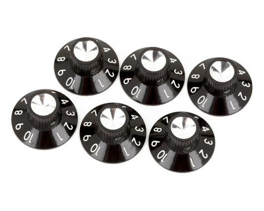 Pure Vintage Black/Silver Skirted Amplifier Knobs 6