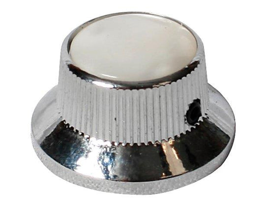 CONTROL KNOB BELL STYLE CHROME WHITE PEARLOID TO
