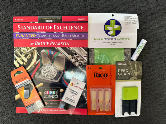 Musicians Oasis Clarinet Standard Student Bundle | SOE Book, Reeds, Cork Grease & Swab