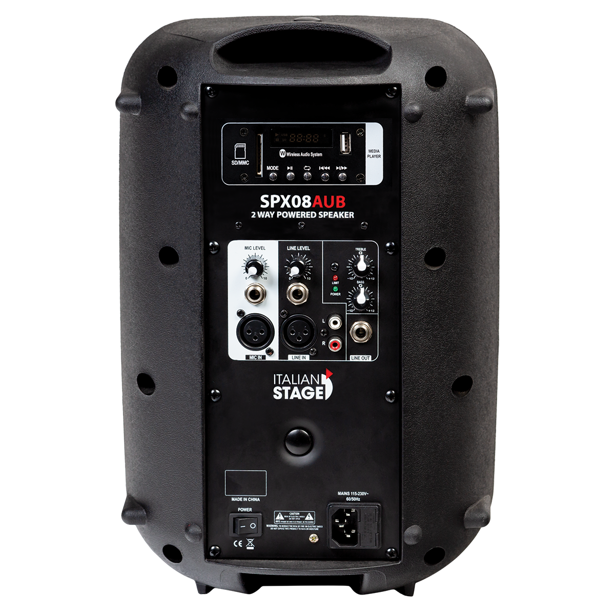 Italian Stage SPX08AUB 8" bi-active two way speaker with Media Player