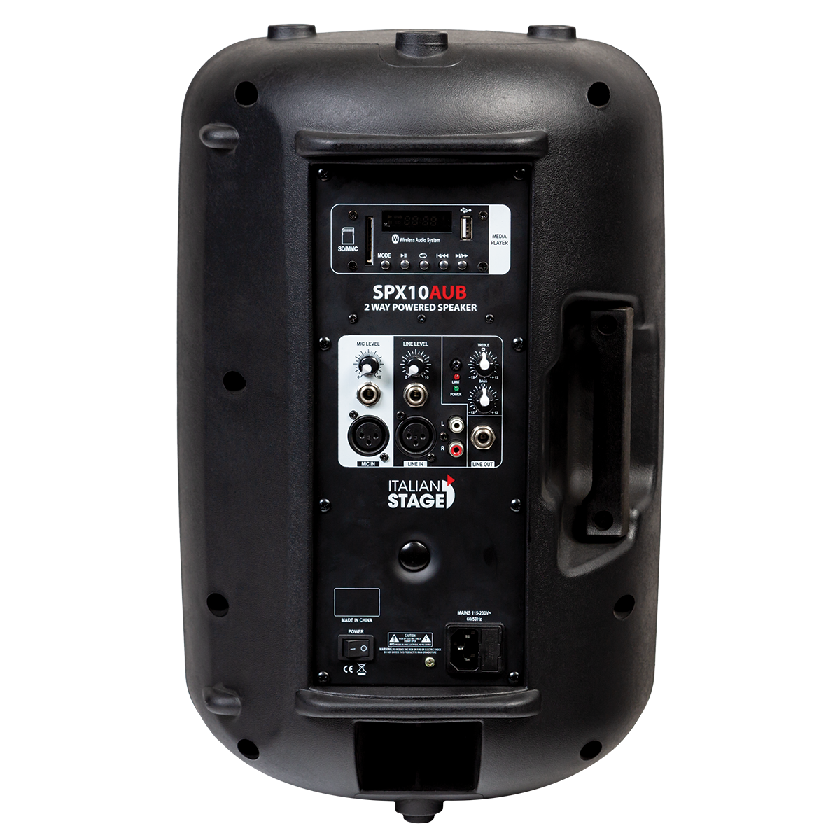 Italian Stage SPX10AUB 10" bi-active two way speaker with Media Player