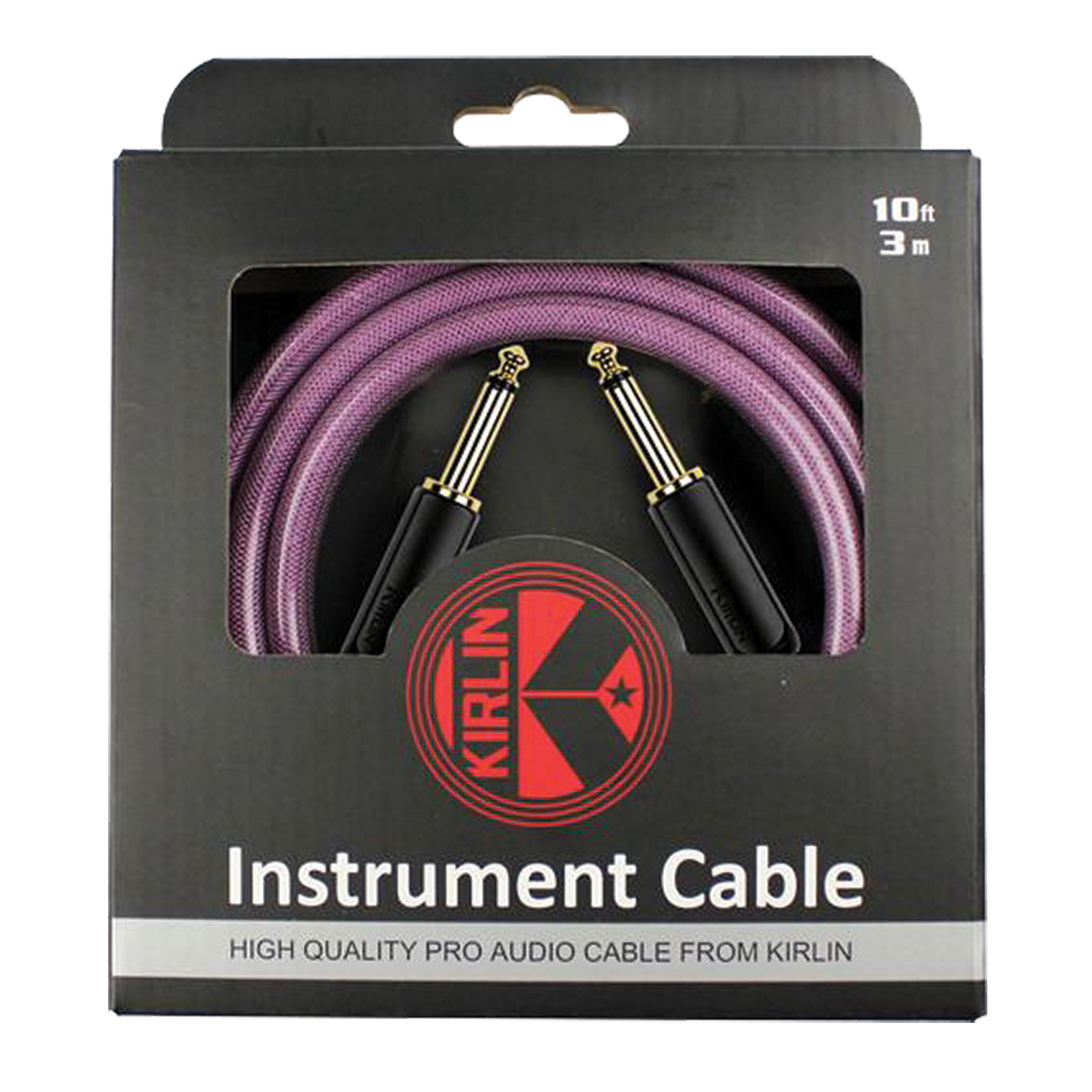 Kirlin KIPW201BPU-10 PVC Woven Premium Plus Instrument Cable 10Ft Purple