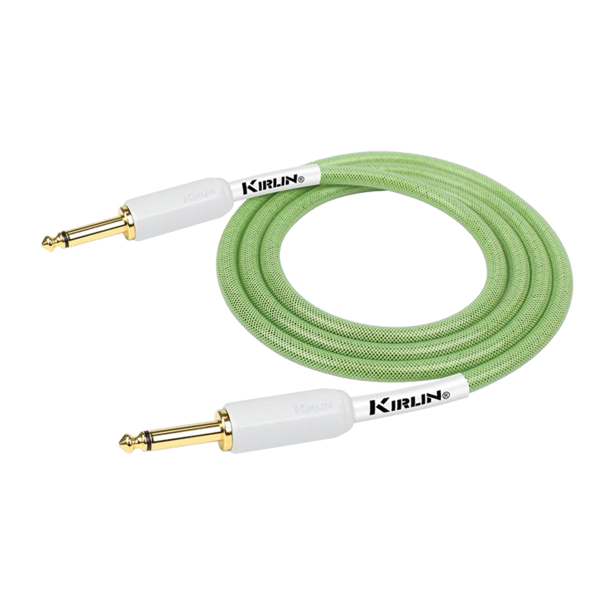 Kirlin KIPW201WGR-10 PVC Woven Premium Plus Instrument Cable 10Ft Green