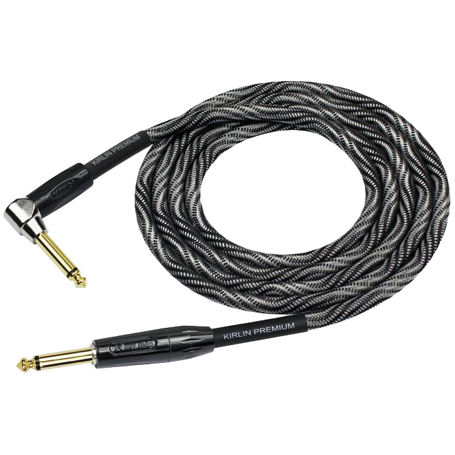 Kirlin IWB202WBW 10ft Premium Plus Wave Black Instrument Cable RA - Straight