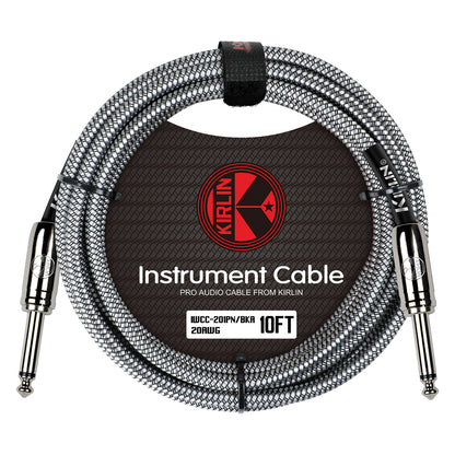 Kirlin IWCC201BK 10ft Black Entry Woven Instrument Cable with Chrome Ends [KIWCC201BK-10]