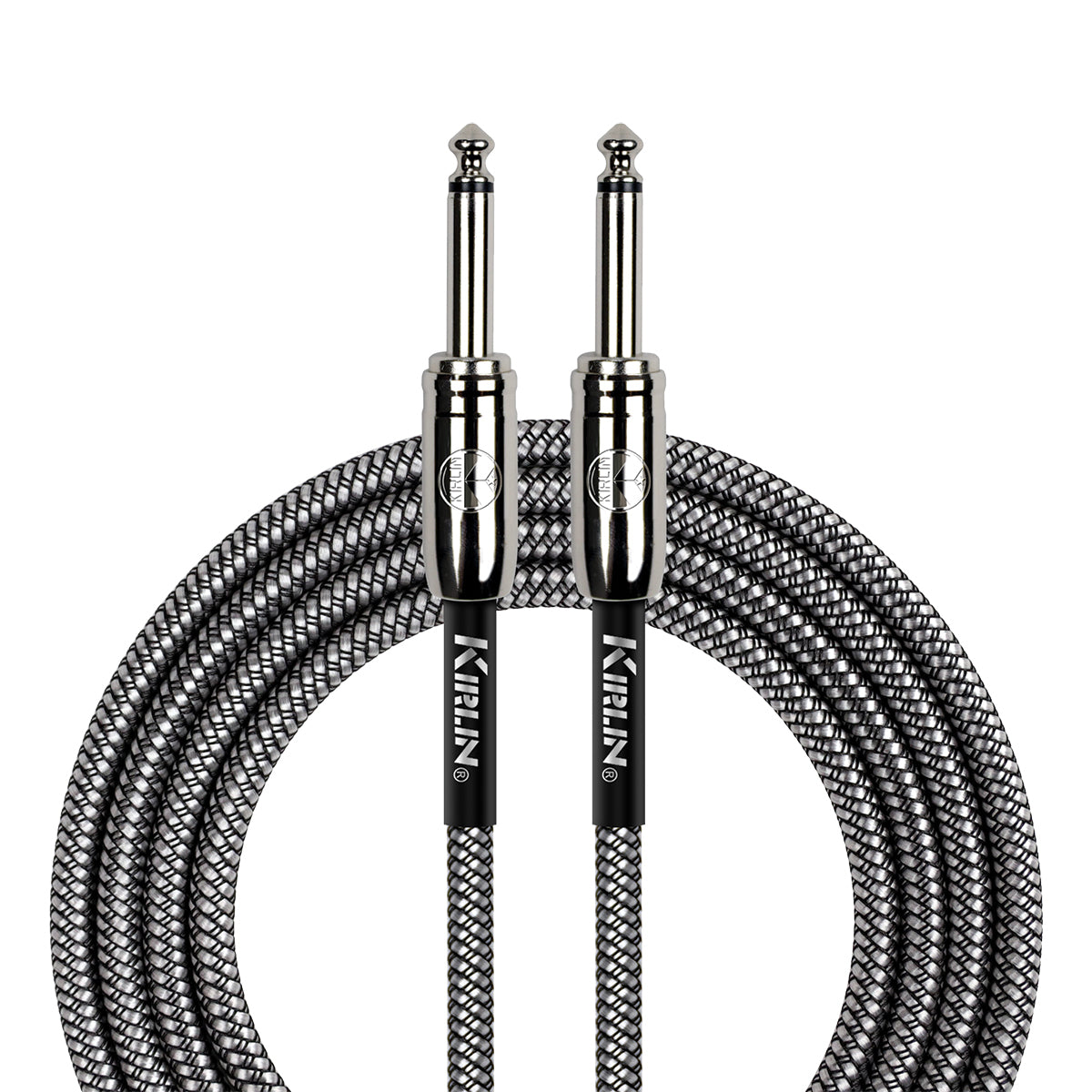 Kirlin IWCC201BK 20ft Black Entry Woven Instrument Cable with Chrome Ends