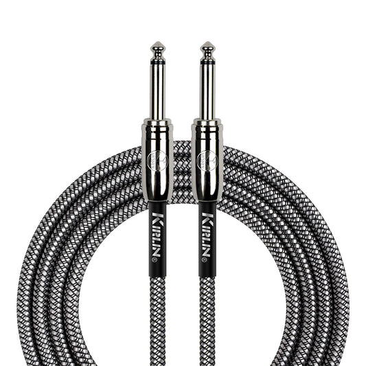 Kirlin IWCC201BK 20ft Black Entry Woven Instrument Cable with Chrome Ends