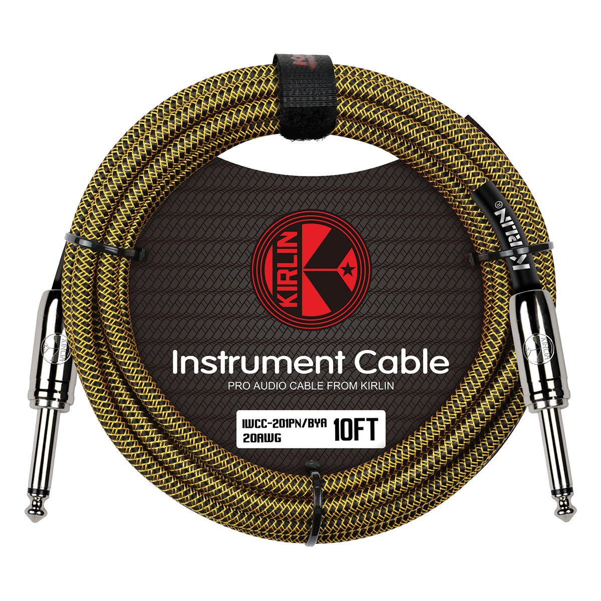 Kirlin IWCC201BY 10ft Tweed Entry Woven Instrument Cable with Chrome Ends [KIWCC201BY-10]