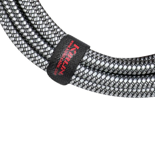 Kirlin IWCC202BK 10ft Black Entry Woven Instrument Cable RA - Straight with Chrome Ends [KIWCC202BK-10]