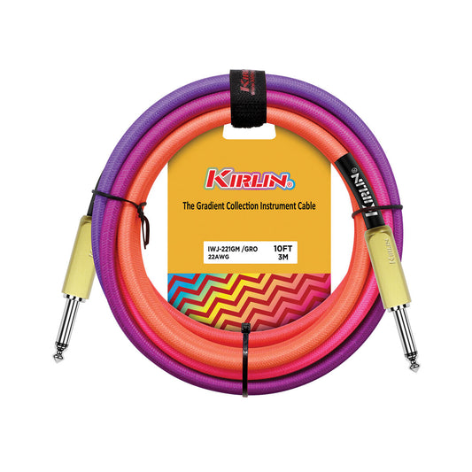 Kirlin Gradient 10ft Guitar Cable | Pink to Orange