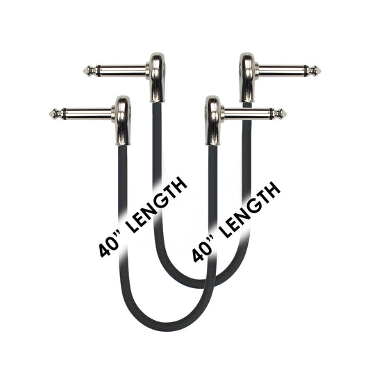 Kirlin 40" Flat Connector Black Patch Cables 2-Pack