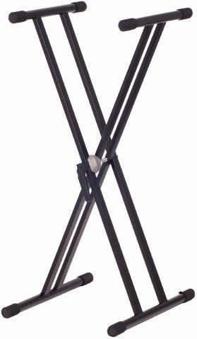 KEYBOARD STAND X STYLE FLAT-97CM DBL BRACED BLK