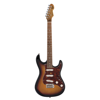 Levinson Sceptre Ventana Std Double Cutaway 3 Tone Sunburst SSS w Indian Laurel Board