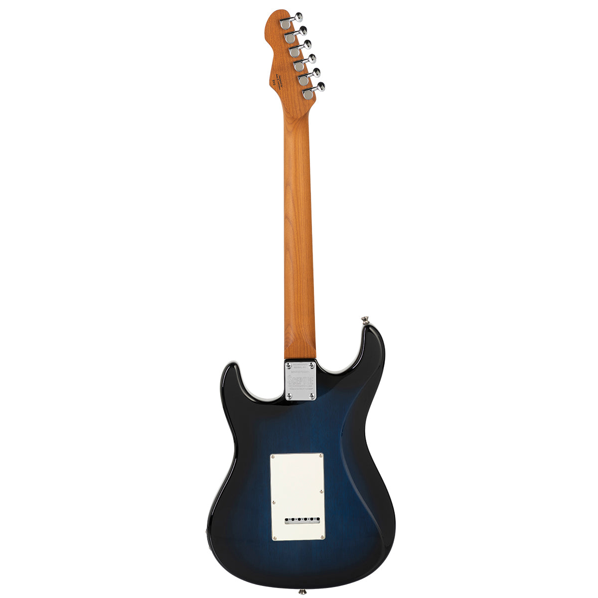 Levinson Sceptre Ventana Deluxe Double Cutaway HSS See Thru Ocean Blue w Indian Laurel Board