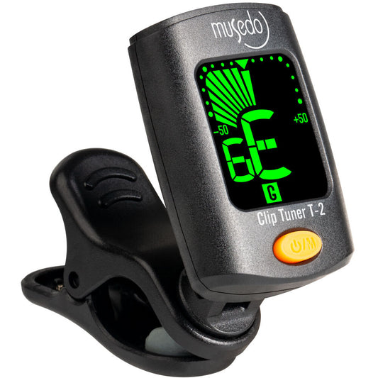 Musedo MT2 Clip-On Chromatic Instrument Tuner Clips onto any Headstock Easily