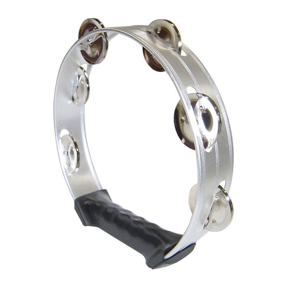 Opus Percussion 8" Tambourine with Single-Row Jingles in Silver