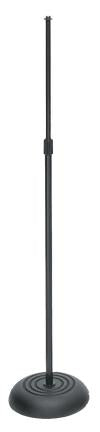 On Stage Straight Mic Stand with Weighted Round Base in Black