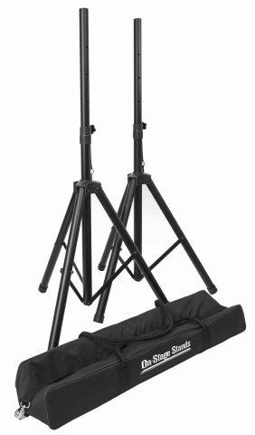 On Stage Compact Speaker Stand Pack with Pair of Speaker Stands & Carry Bag