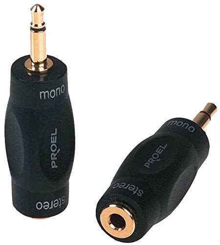 Die Hard Proel Plastic Adapter Jack Mono Male 3.5mm to Jack Stereo Female 3.5mm DHPA115