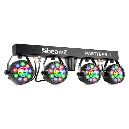 153.240 - Beamz PartyBar 3 4x Par with Magic Ball