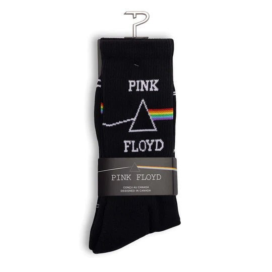 Perris Licensed PINK FLOYD Dark Side of the Moon - Large Crew Socks in Black (1-Pair)