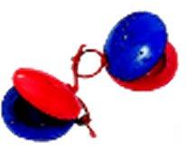 Percussion Plus Plastic Castanets in Blue/Red (1-Pair)