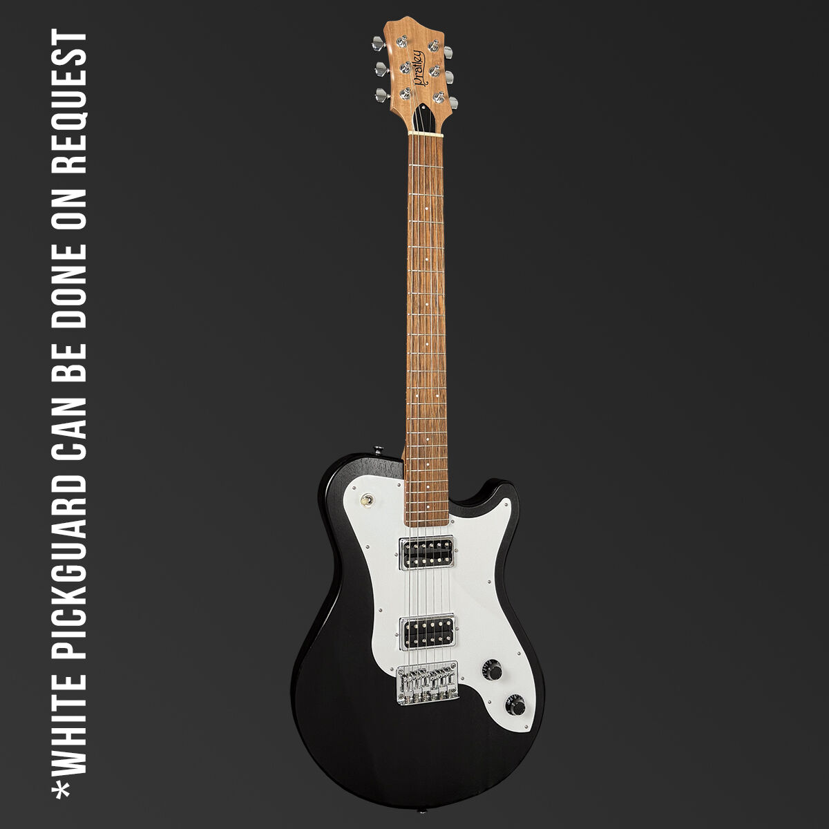 Pratley DVR Single Cutaway Solid Qld Blue Fig Body Electric Humbucker Guitar in Natural Black [PRDVR-22-BK]