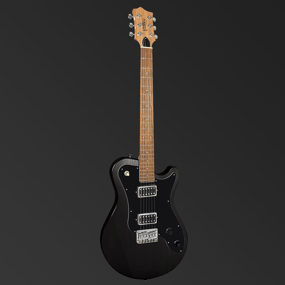 Pratley DVR Single Cutaway Solid Qld Blue Fig Body Electric Humbucker Guitar in Natural Black [PRDVR-22-BK]