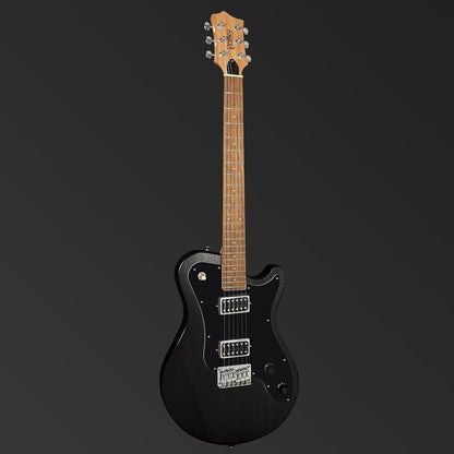 Pratley DVR Single Cutaway Solid Qld Blue Fig Body Electric Humbucker Guitar in Natural Black [PRDVR-22-BK]