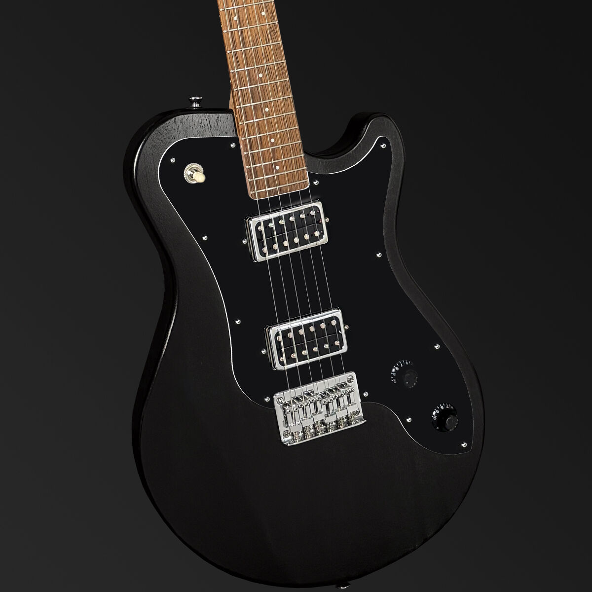 Pratley DVR Single Cutaway Solid Qld Blue Fig Body Electric Humbucker Guitar in Natural Black [PRDVR-22-BK]