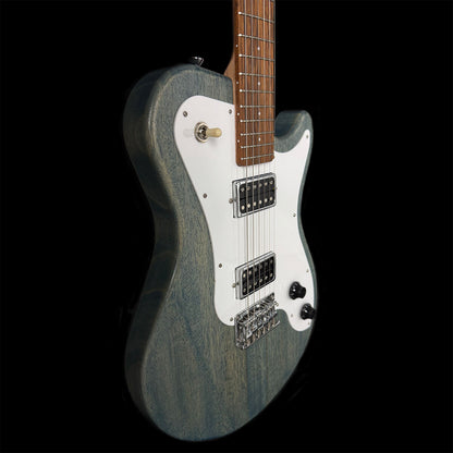 Pratley DVR Single Cutaway Solid Qld Blue Fig Body Electric Humbucker Guitar in Denim Blue [PRDVR-22-DB]