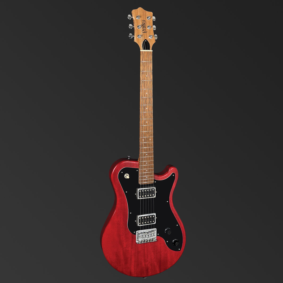Pratley DVR Single Cutaway Solid Qld Blue Fig Body Electric Humbucker Guitar in Natural Red [PRDVR-22-R]