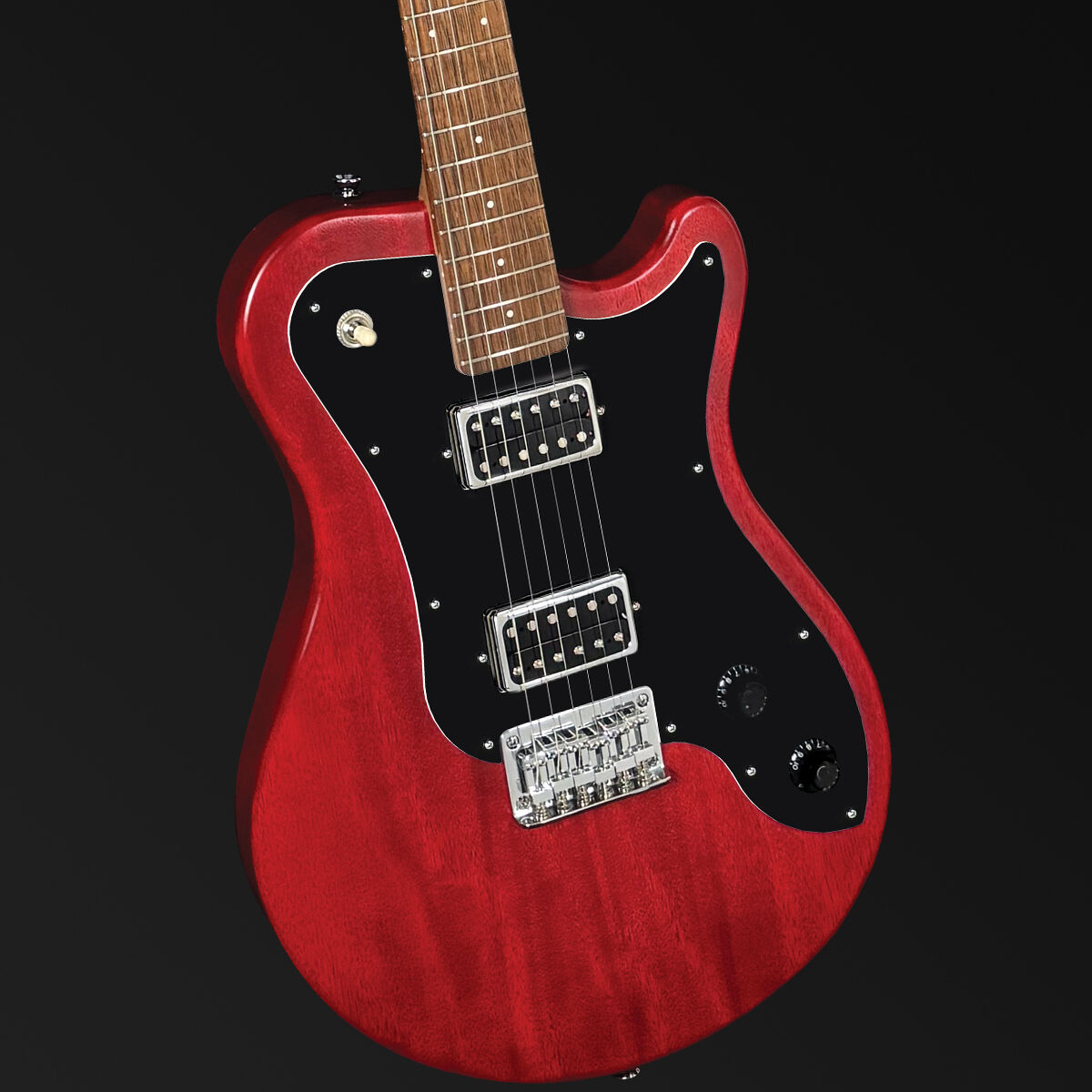 Pratley DVR Single Cutaway Solid Qld Blue Fig Body Electric Humbucker Guitar in Natural Red [PRDVR-22-R]