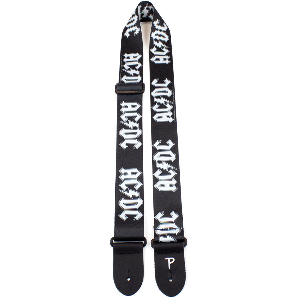 Perris 2" Polyester AC/DC - White Logo on Black Licensed Guitar Strap