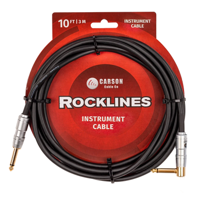 Carson 10ft Noiseless Guitar Cable Straight/Right Angle