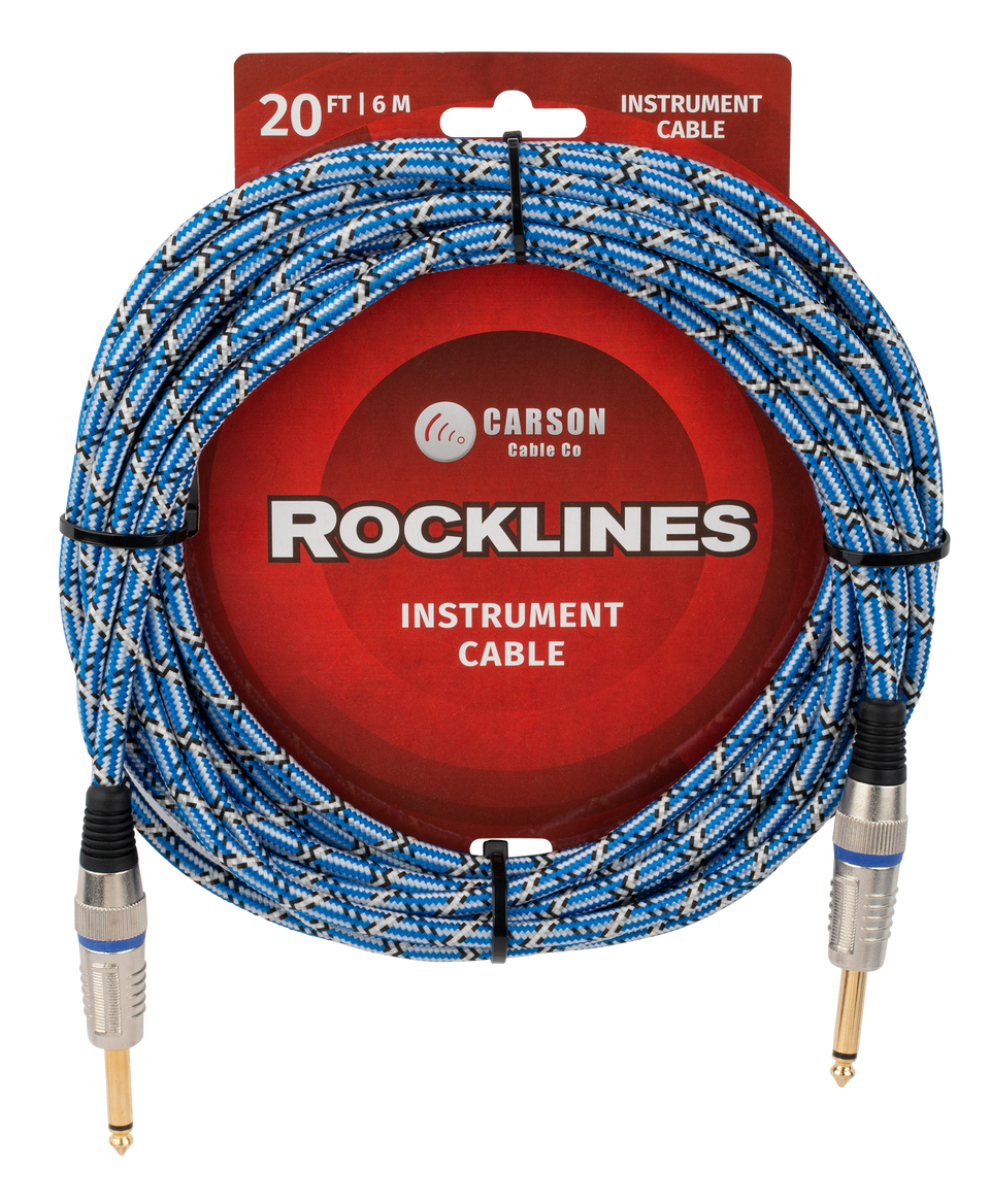 020 FT GTR CABLE BRAIDED BLUE STRAIGHT JACKS 6.5