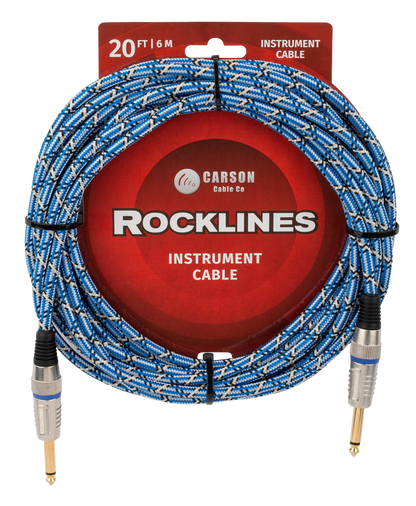 020 FT GTR CABLE BRAIDED BLUE STRAIGHT JACKS 6.5