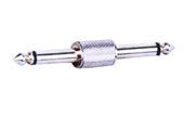 LEAD COUPLER 6.3MM MONO MALE TO MALE CHROME