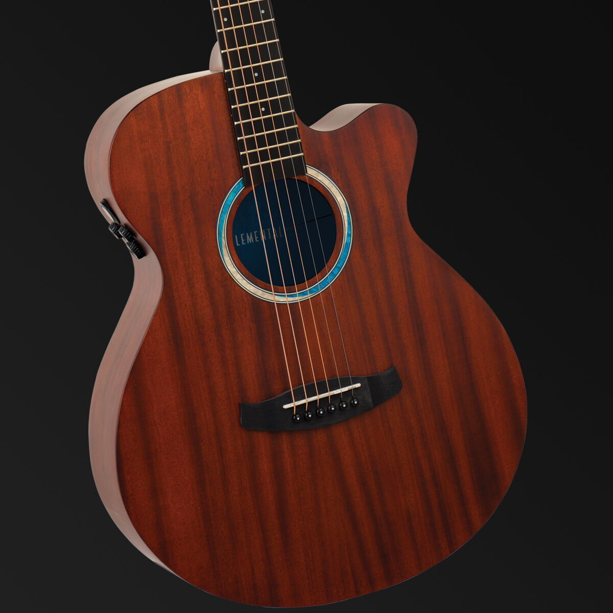 Tanglewood Elemental Solid Mahogany Top SuperFolk C/E Guitar [TE4-CE-BL]