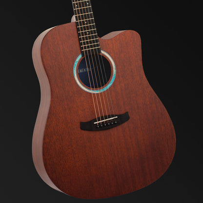 Tanglewood Elemental Solid Mahogany Top Dreadnought Cutaway/Electric Guitar [TE5-CE-BL]